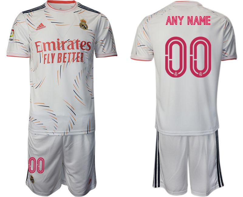 Men 2021-2022 Club Real Madrid home white customized Adidas Soccer Jersey->->Custom Jersey